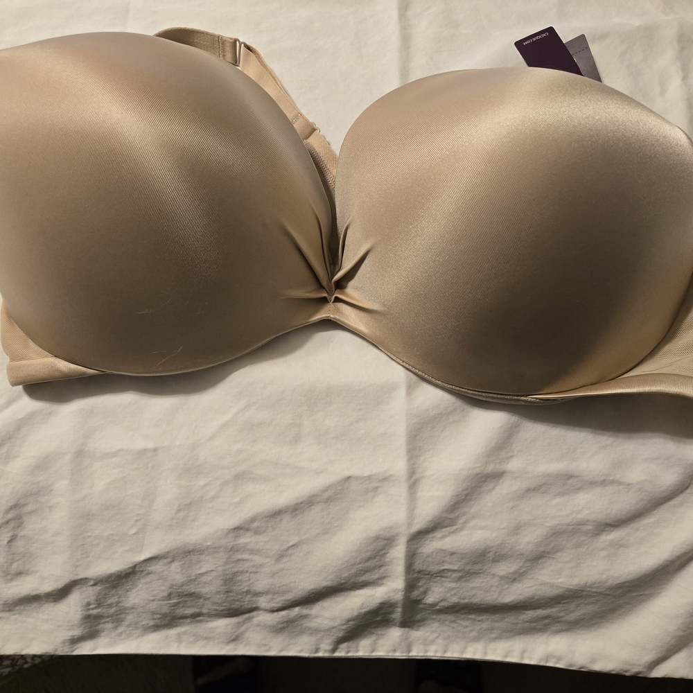 NWT Cacique Tan Cleavage Solution Plunge Tan Underwire Bra Size 44D